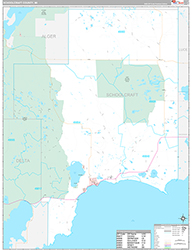 Schoolcraft County Wall Map Premium Style 2026