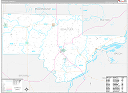 Schuyler County Wall Map Premium Style 2026