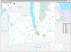 Schuyler County Wall Map Premium Style 2026