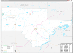 Schuyler County, IL Wall Map Premium Style 2024