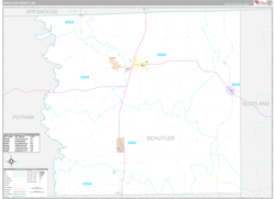 Schuyler County, MO Wall Map Premium Style 2024