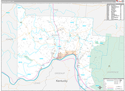 Scioto County Wall Map Premium Style 2026