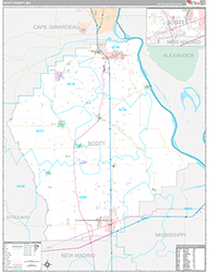 Scott County Wall Map Premium Style 2026