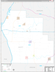 Scott County, IL Wall Map Premium Style 2024