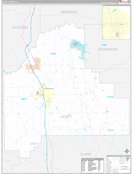 Scott County, IN Wall Map Premium Style 2024