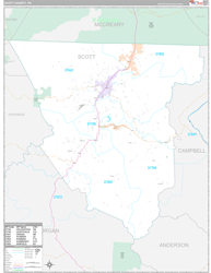 Scott County, TN Wall Map Premium Style 2024