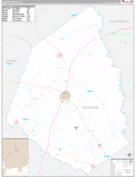 Screven County, GA Wall Map Premium Style 2024