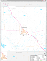 Scurry County, TX Wall Map Premium Style 2024