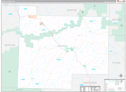 Searcy County, AR Wall Map Premium Style 2024