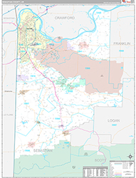 Sebastian County Wall Map Premium Style 2026