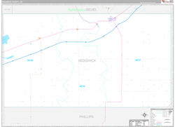 Sedgwick County, CO Wall Map Premium Style 2024
