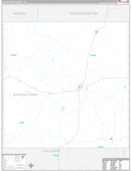 Shackelford County, TX Wall Map Premium Style 2024