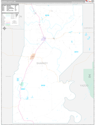 Sharkey County, MS Wall Map Premium Style 2024