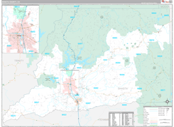 Shasta County, CA Wall Map Premium Style 2024