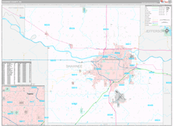 Shawnee County, KS Wall Map Premium Style 2024
