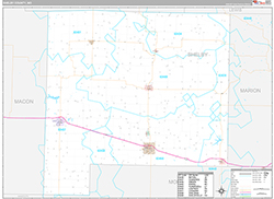 Shelby County Wall Map Premium Style 2026