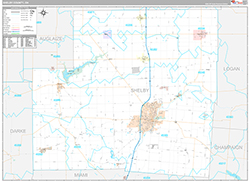 Shelby County Wall Map Premium Style 2026