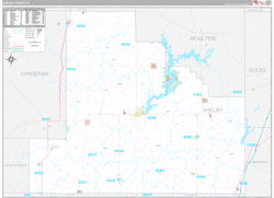 Shelby County, IL Wall Map Premium Style 2023