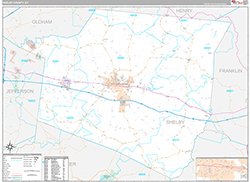 Shelby County, KY Wall Map Premium Style 2026