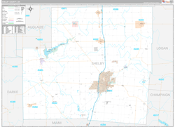 Shelby County, OH Wall Map Premium Style 2024