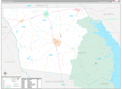Shelby County, TX Wall Map Premium Style 2024
