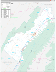 Shenandoah County, VA Wall Map Premium Style 2024