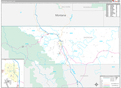 Sheridan County Wall Map Premium Style 2026