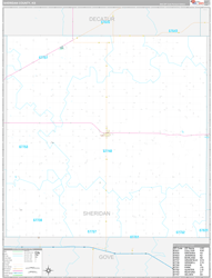 Sheridan County, KS Wall Map Premium Style 2024