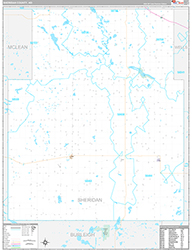 Sheridan County, ND Wall Map Premium Style 2026