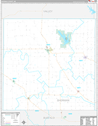 Sherman County Wall Map Premium Style 2026
