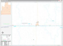 Sherman County, KS Wall Map Premium Style 2024
