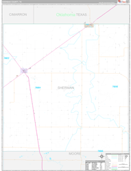 Sherman County, TX Wall Map Premium Style 2024