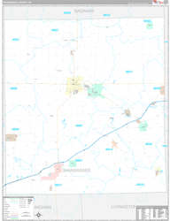 Shiawassee County, MI Wall Map Premium Style 2024