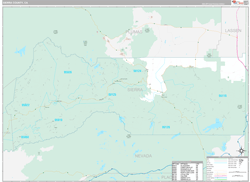 Sierra County, CA Wall Map Premium Style 2024