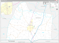 Simpson County Wall Map Premium Style 2026