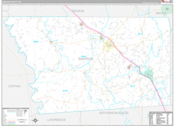 Simpson County Wall Map Premium Style 2026