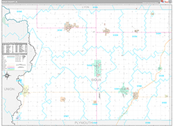 Sioux County Wall Map Premium Style 2026