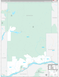 Skamania County, WA Wall Map Premium Style 2024