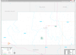 Slope County, ND Wall Map Premium Style 2023