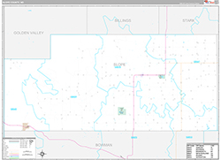 Slope County, ND Wall Map Premium Style 2026