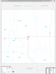 Smith County, KS Wall Map Premium Style 2024