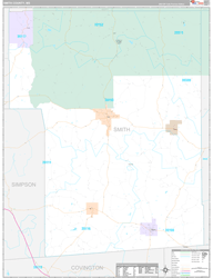 Smith County, MS Wall Map Premium Style 2024