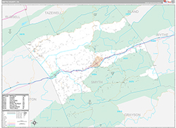 Smyth County Wall Map Premium Style 2026