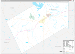 Somervell County, TX Wall Map Premium Style 2024