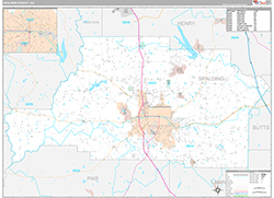 Spalding County Wall Map Premium Style 2026