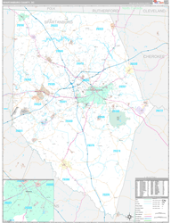 Spartanburg County, SC Wall Map Premium Style 2024