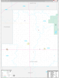 Stafford County, KS Wall Map Premium Style 2024
