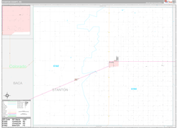 Stanton County, KS Wall Map Premium Style 2024
