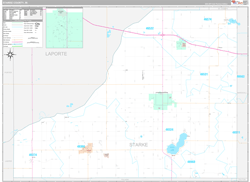 Starke County, IN Wall Map Premium Style 2024