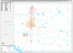 Stephens County Wall Map Premium Style 2026